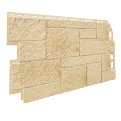 Фасадные панели Vox (Вокс) серия Sand STONE (под камень), цвет Кремовый, 1095х446 мм