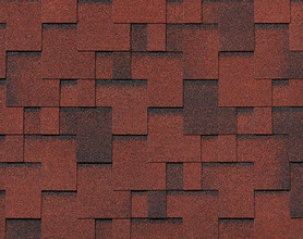 Мягкая кровля Roofshield Модерн Фемили Эко, цвет красный с оттенением, 3 м²/упак.