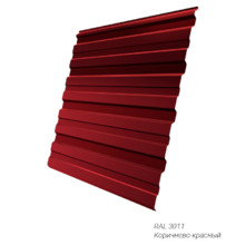 Профнастил Grand Line C10R 0,5 мм покрытие Satin Ral 3011 коричнево-красный