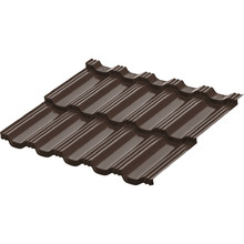 Металлочерепица модульная Aquasystem Гётеборг, Rooftop Glance (PE) 0,5 мм, Zn 180, 1205х765 мм, цвет RR32 (темно-коричневый)
