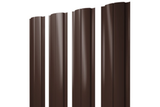 Штакетник металлический Grand Line Полукруглый Slim с прямым резом 0.5мм Satin Matt