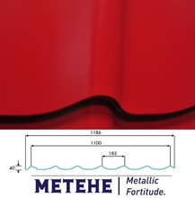 Металлочерепица Metehe Classic, PE 0,5 мм, RR 28 (Темно-красный)