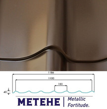 Металлочерепица Metehe Classic, Pural 0,5 мм, RR 32 (Коричневый)