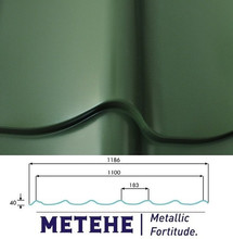 Металлочерепица Metehe Classic, PE 0,5 мм, RR 11 (Зелёный)