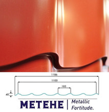 Металлочерепица Metehe Classic, PE 0,5 мм, RR 750 (Терракот)