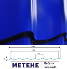 Металлочерепица Metehe Classic, PE 0,5 мм, RR 35 (Синий)
